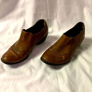 Born Brown Leather Ankle Booties